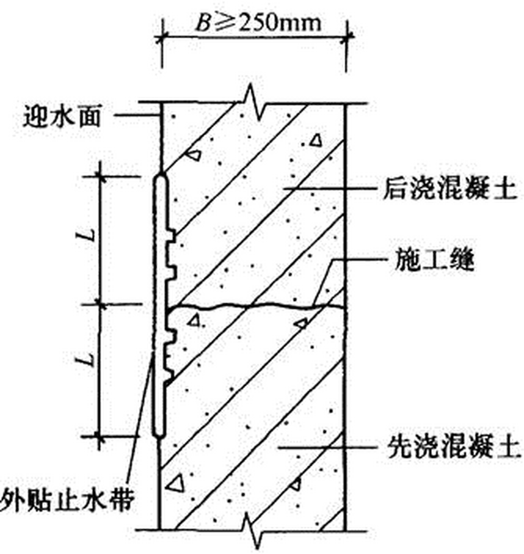 施工缝示意图图片